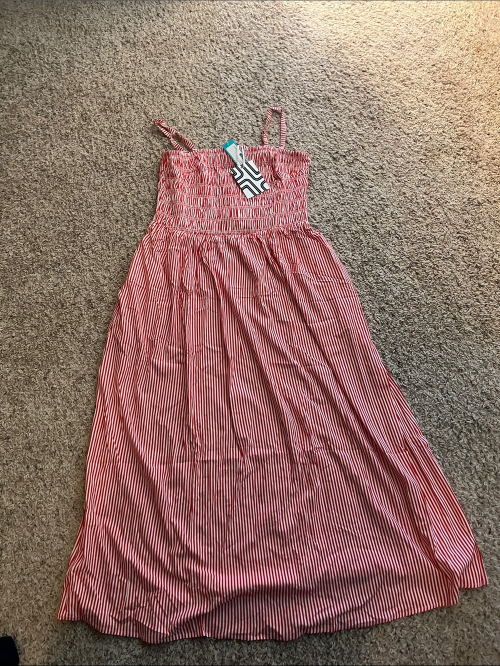 Market & Spruce Pale Pink Smocked Waist Skirt